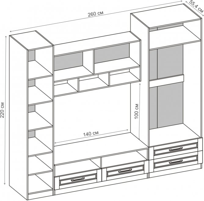 Готовая гостиная Аллегро 9 прованс бодега / сандал белый