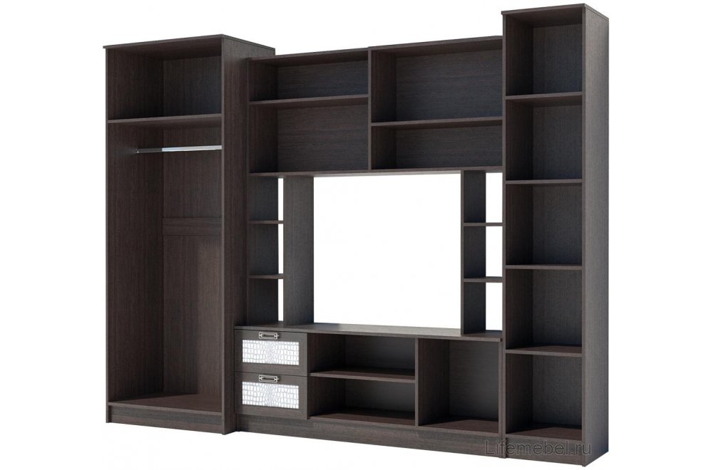 Готовая гостиная Аллегро вариант №6 270 см венге linum / caiman белый