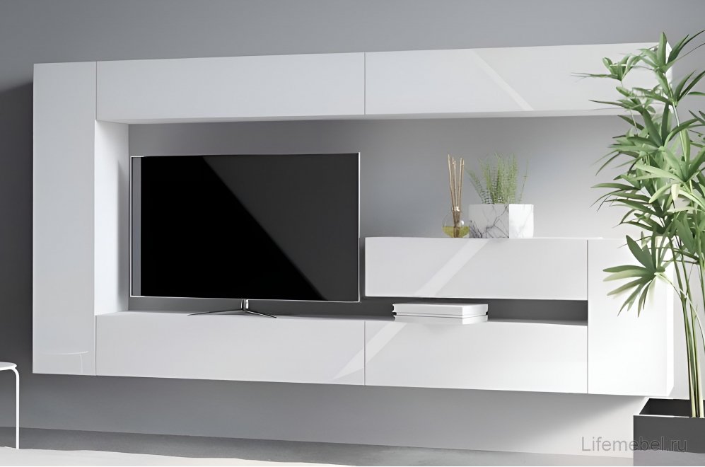 Готовая гостиная Dublin белая комплектация 1
