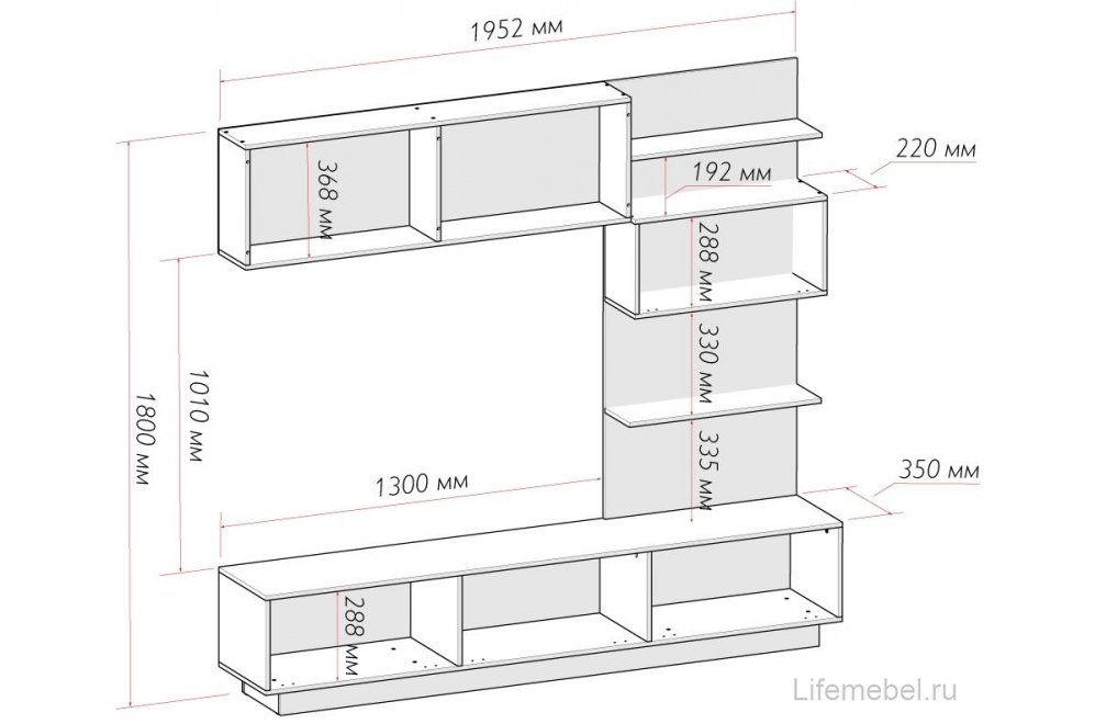 Готовая гостиная Глейс ТБ-200 дуб серый / белый глянец
