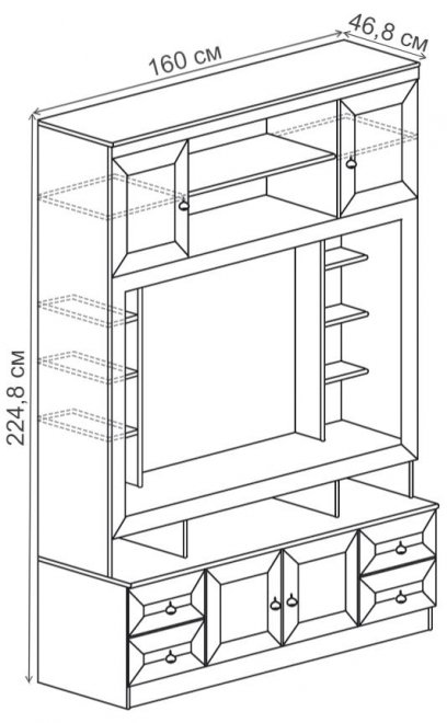 Готовая гостиная Инна 603 денвер светлый