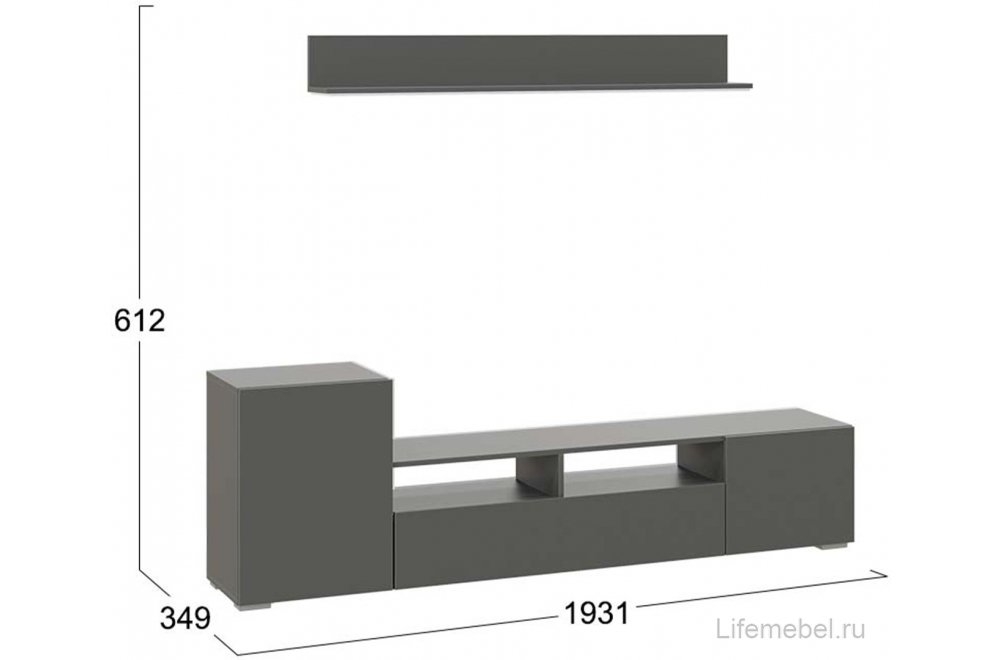 Готовая гостиная Сильвия графит серый