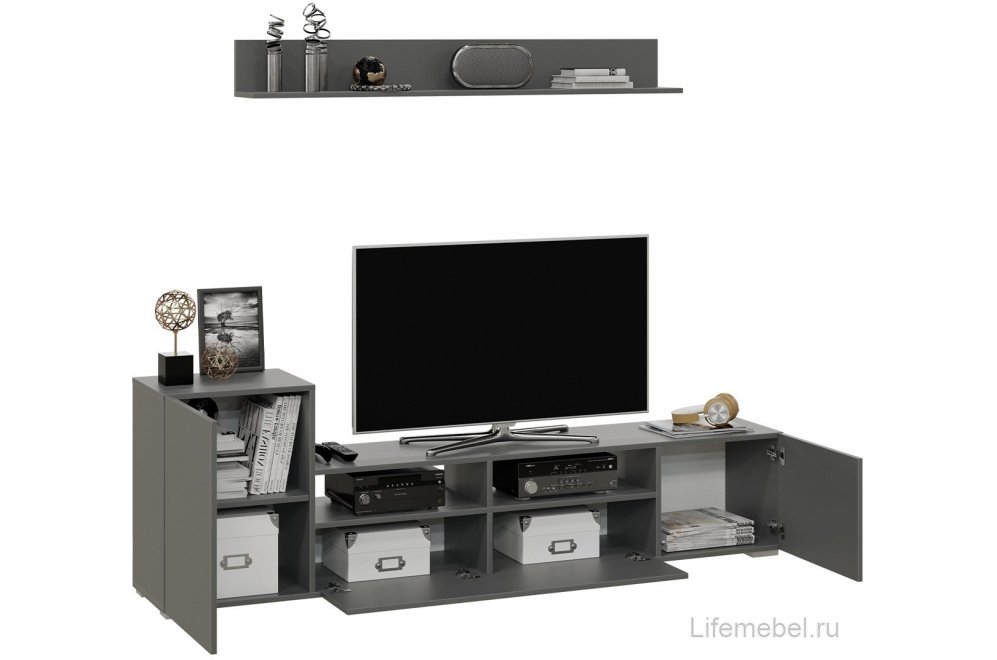 Готовая гостиная Сильвия графит серый