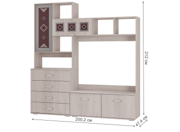 Готовая гостиная Белла ясень белый