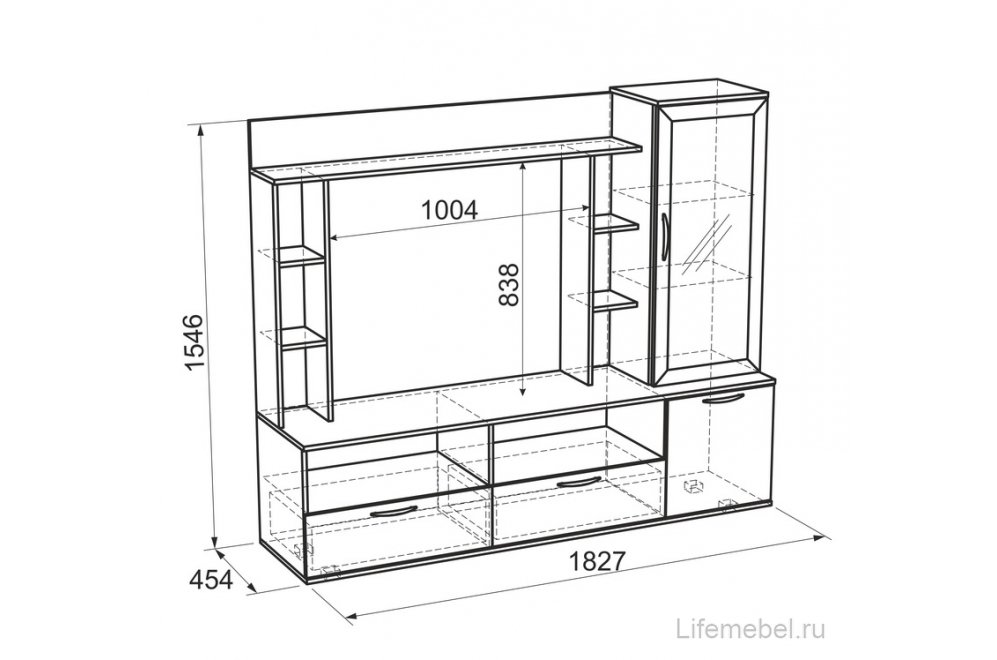 Мини-стенка Чили венге / слива валлис