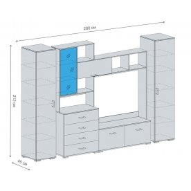 Модульная гостиная Рошель-1 комплектация 1