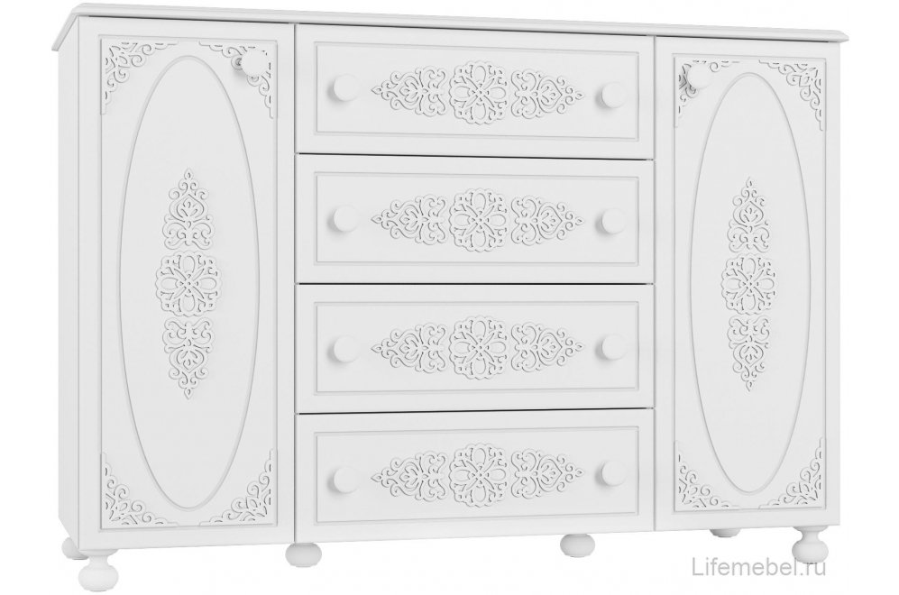 Модульная гостиная Ассоль белое дерево комплектация 1