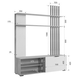 Модульная гостиная Бери К2 комплектация 2