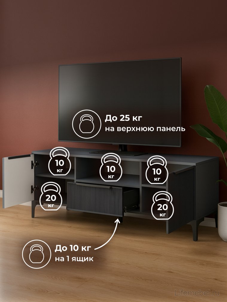 Модульная гостиная Иадама графит / графит софт комплектация 1