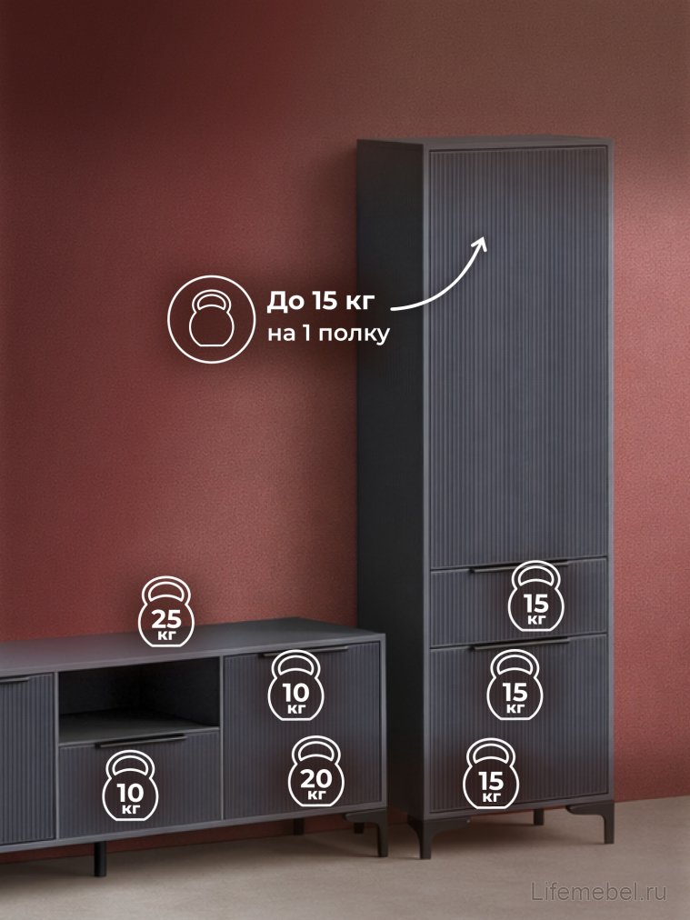 Модульная гостиная Иадама графит / графит софт комплектация 5