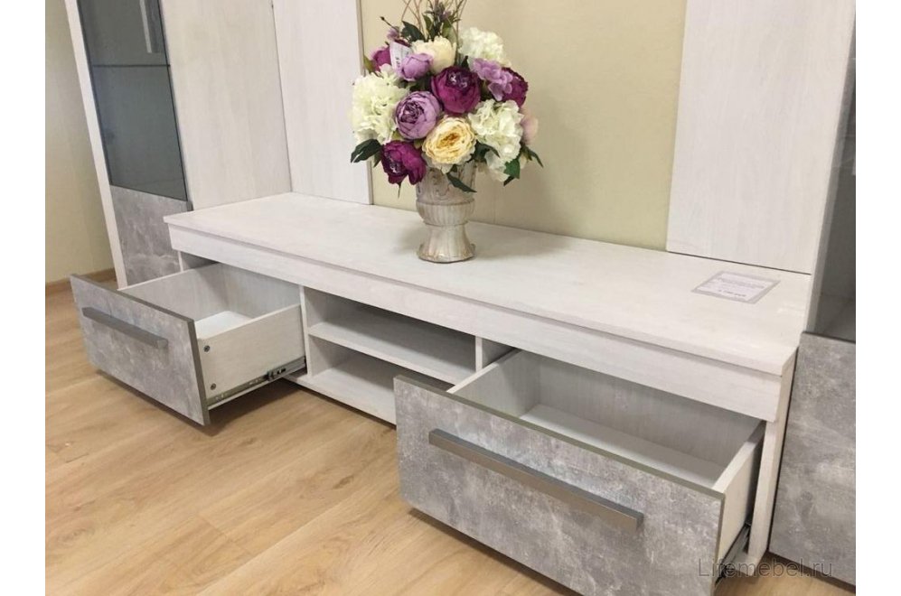 Модульная гостиная Леон (комплектация 1) ясень анкор светлый / ателье светлый