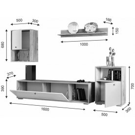 Модульная гостиная Нанси комплектация 2