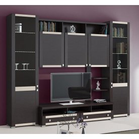 Стенка для гостиной Фиджи (комплектация 19) венге цаво / венге цаво