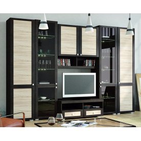 Стенка для гостиной Фиджи (комплектация 24) венге цаво / дуб сонома