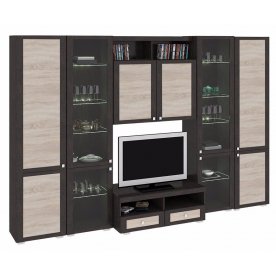 Стенка для гостиной Фиджи (комплектация 27) венге цаво / дуб сонома