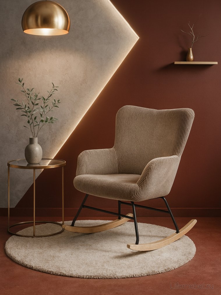 Кресло-качалка Belmiro серое