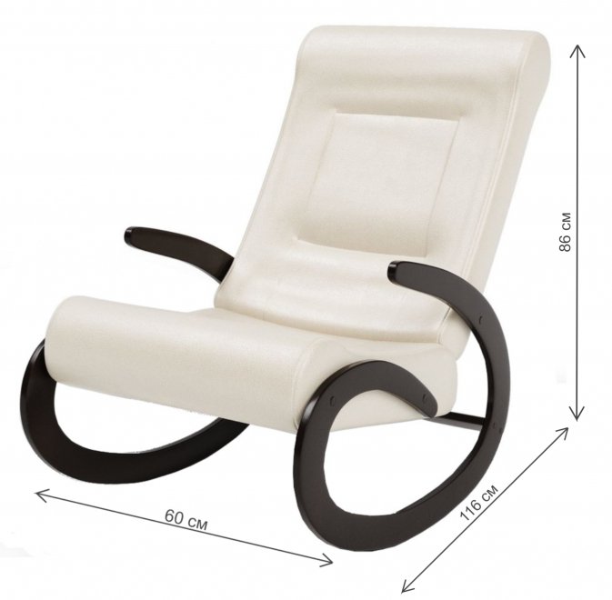 Кресло-качалка Мальта экокожа крем