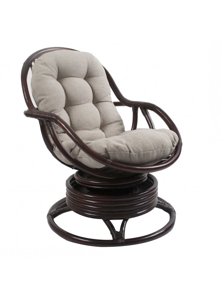Кресло-качалка Ulfasa с подушкой орех / серо-бежевый