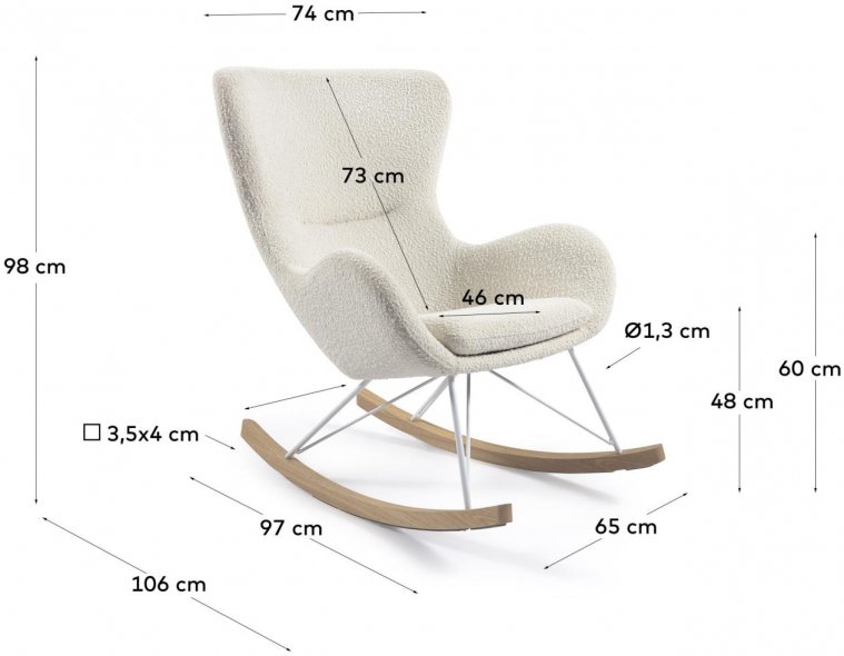 Кресло-качалка Vania белое