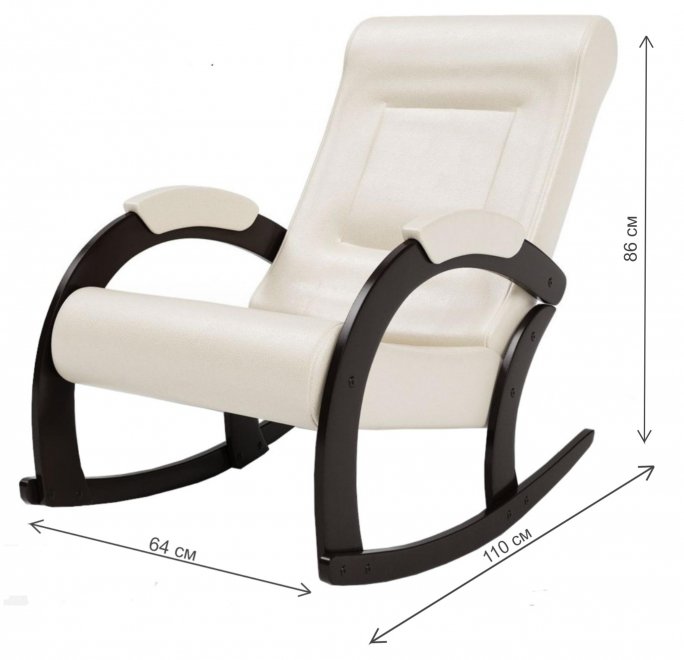 Кресло-качалка Венето экокожа крем