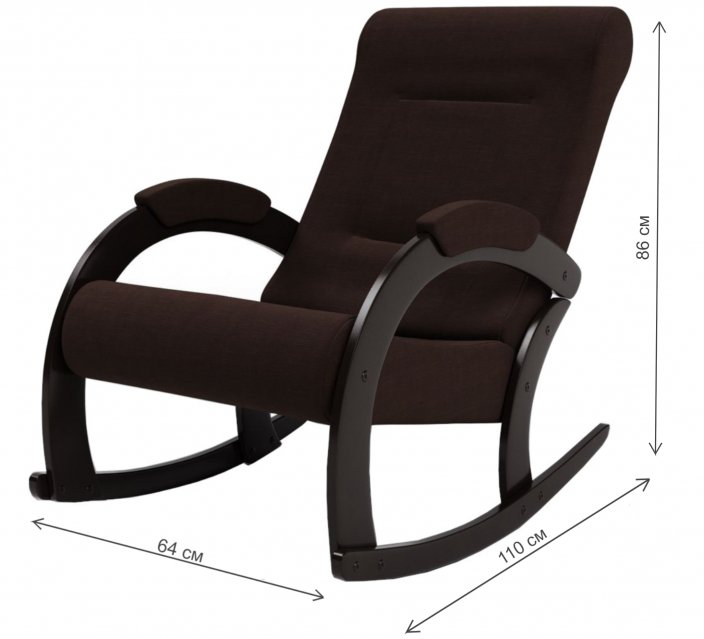 Кресло-качалка Венето ткань шоколад