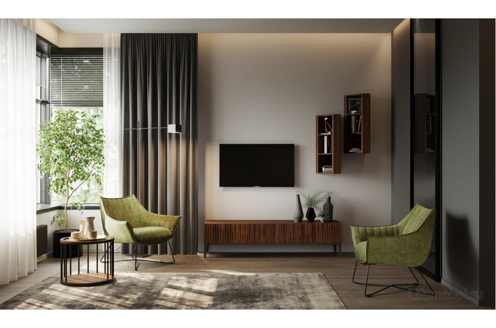 Шкаф навесной Menorca MDI.SN.MN.14 шпон ореха F V36F