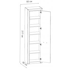 Шкаф однодверный с полками Olivia 1D