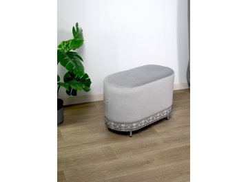 Банкетка Sheffilton SHT-B21-1 серое облако/хром лак