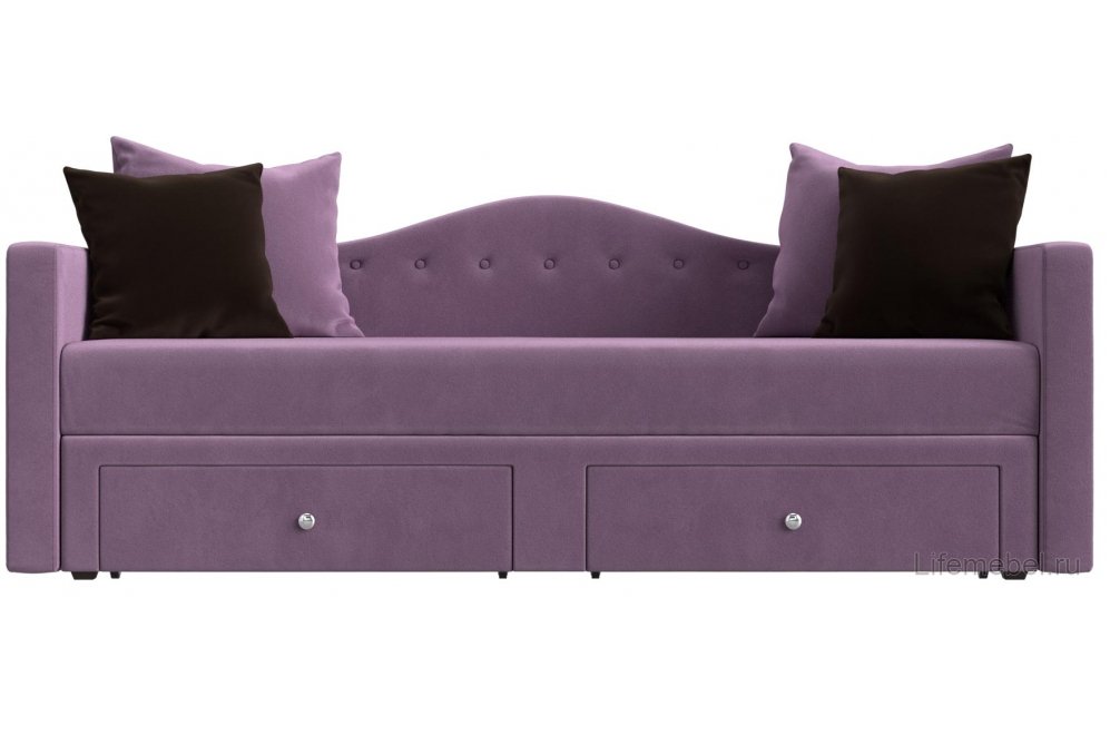 Детский диван Дельта-М сиреневый / коричневый микровельвет