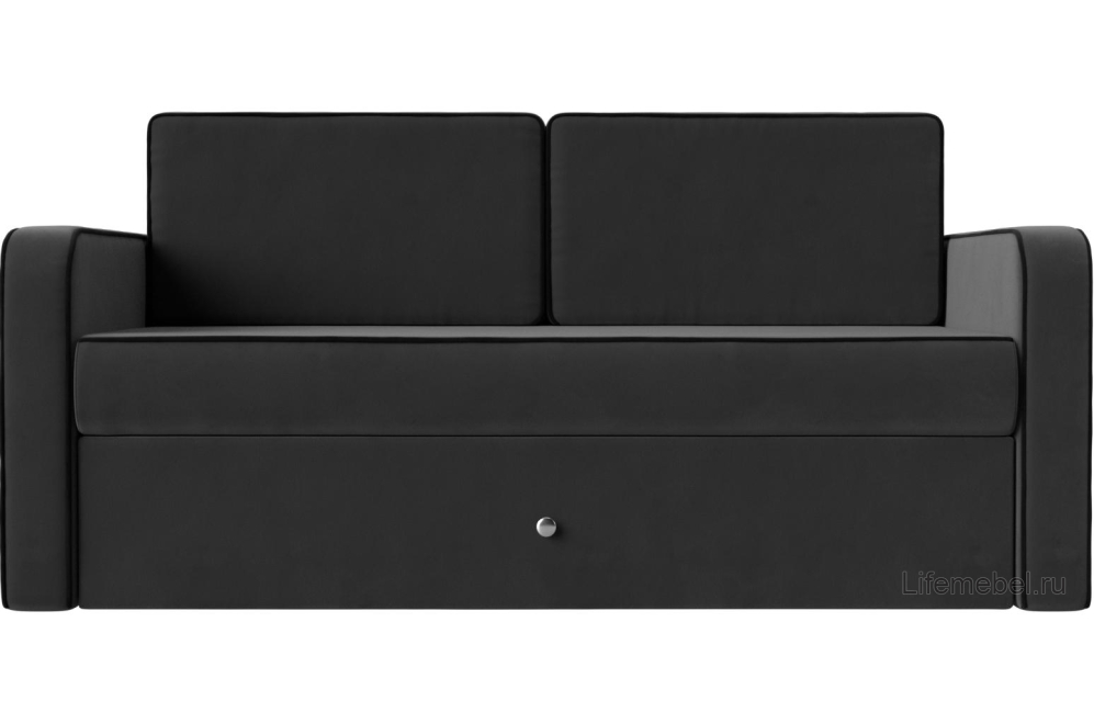 Детский диван Соната-Арт серый / черный велюр трансформер