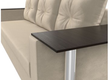 Диван-кровать Атланта правый микровельвет бежевый