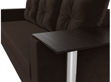 Диван-кровать Атланта правый микровельвет коричневый