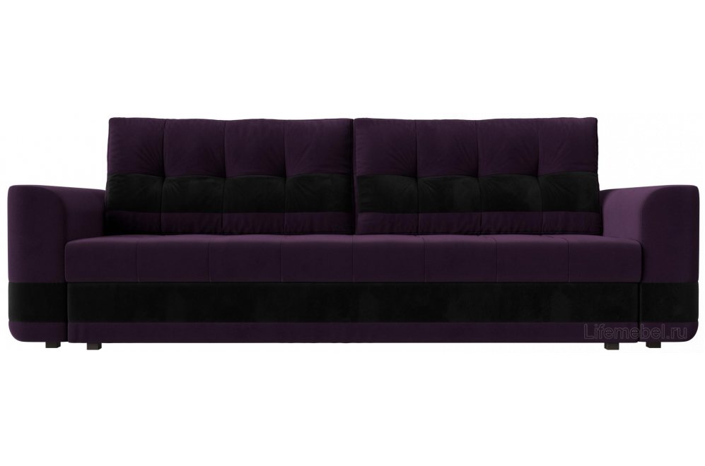 Диван Эльба-Прайм велюр фиолетовый / черный