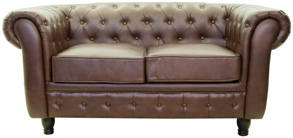 Диван Chesterfield двухместный коричневый