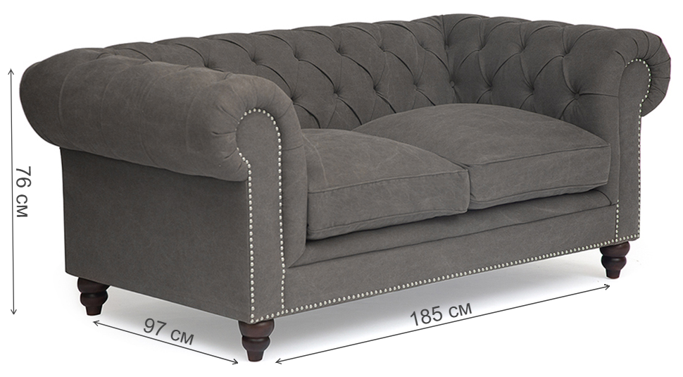 Диван Chesterfield (mod. 5137-40) cерый