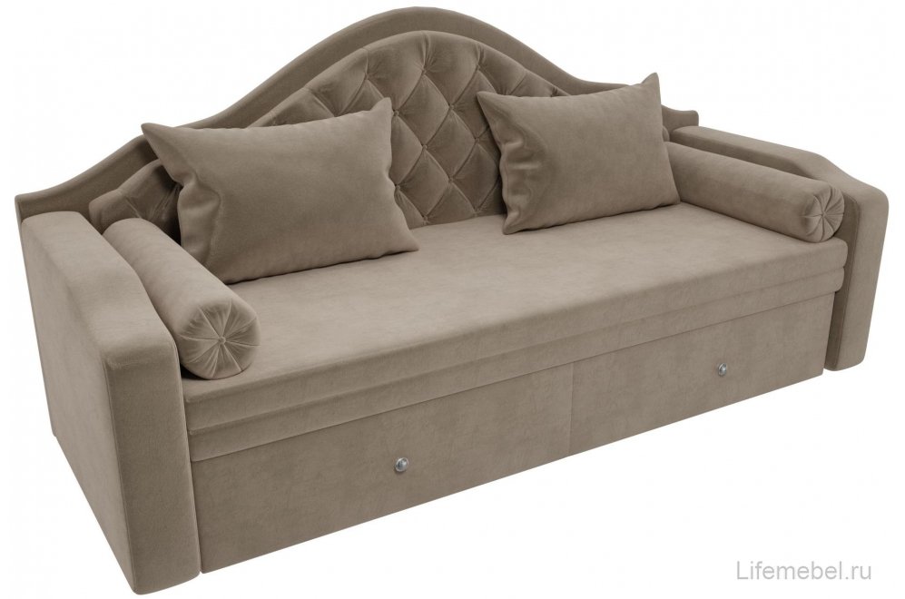 Диван детский Сойер флок коричневый