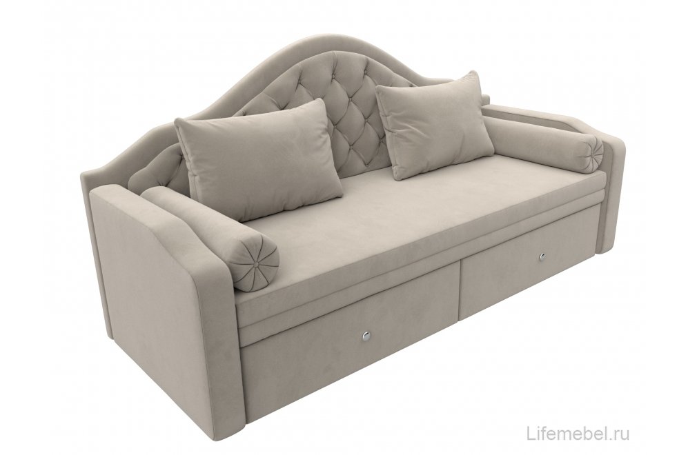 Диван прямой детский Сойер микровельвет бежевый