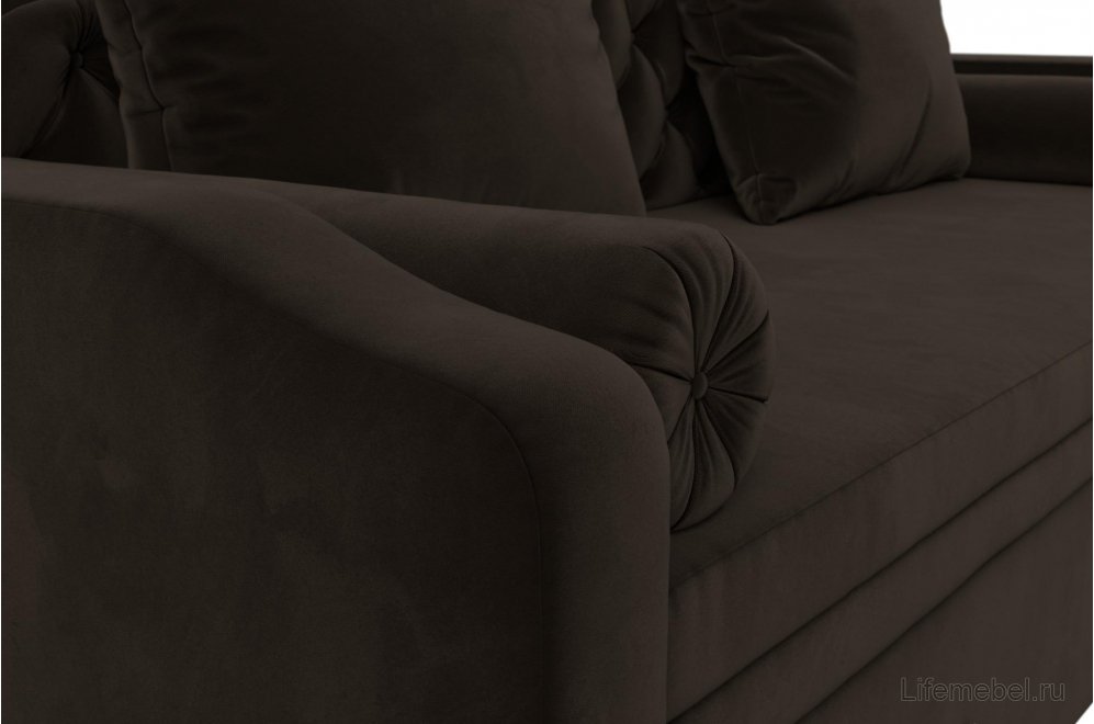 Диван прямой детский Сойер микровельвет коричневый