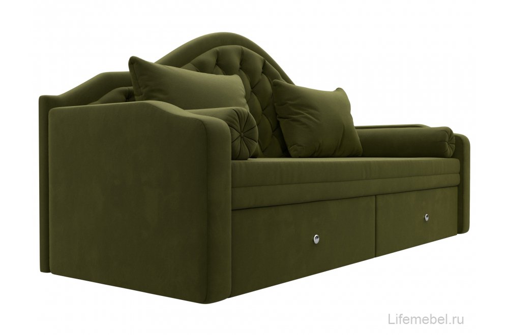 Диван прямой детский Октава микровельвет зеленый