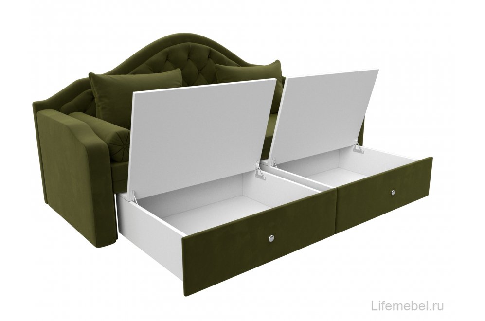 Диван прямой детский Октава микровельвет зеленый
