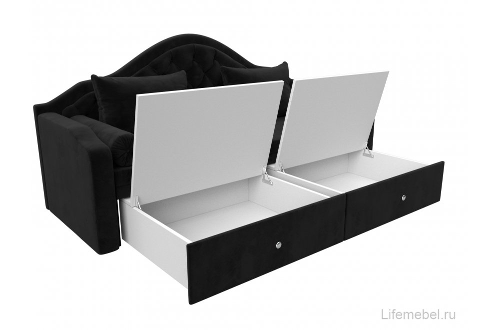 Диван детский Сойер велюр MR черный