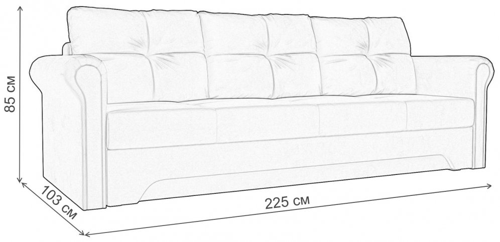 Диван Европа бежевая / коричневая рогожка