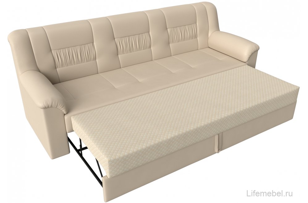 Диван Карелия бежевая экокожа