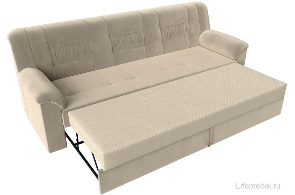 Диван Карелия бежевый микровельвет