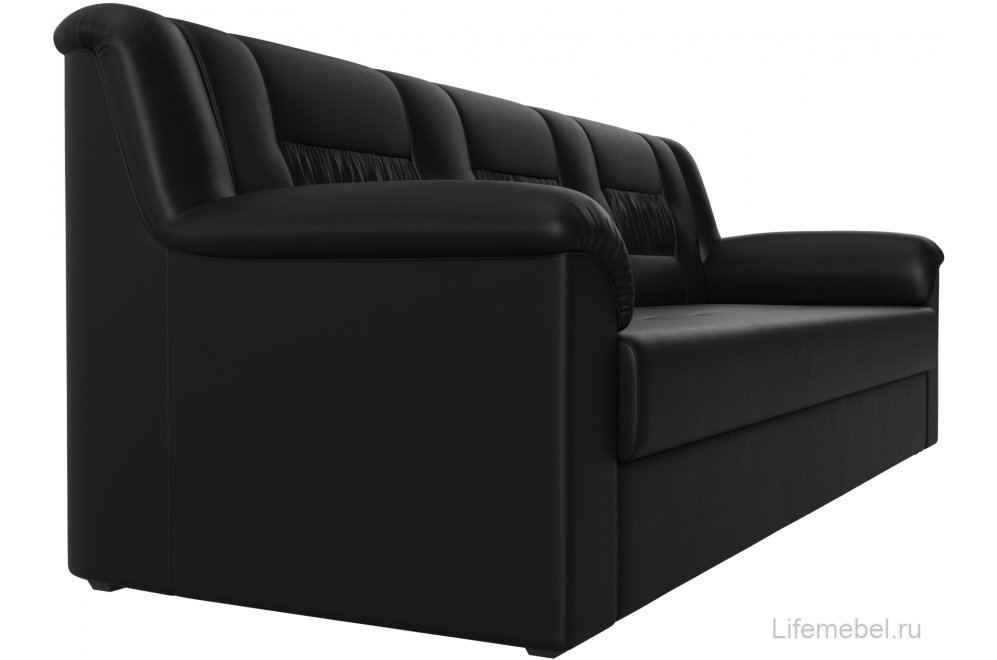 Диван Карелия черная экокожа