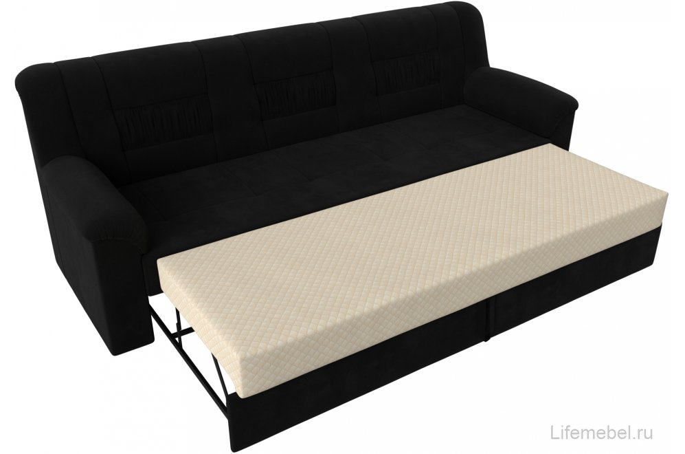 Диван Карелия черный микровельвет