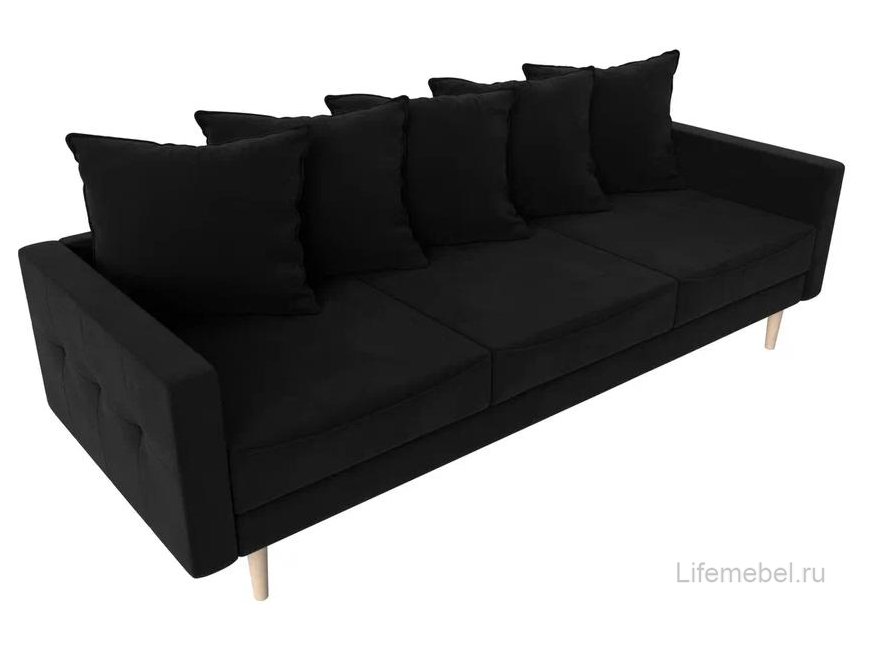 Диван Картес черный микровельвет