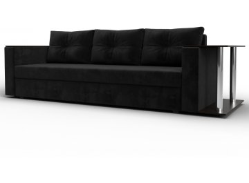 Диван угловой Дельта-Прайм черный велюр