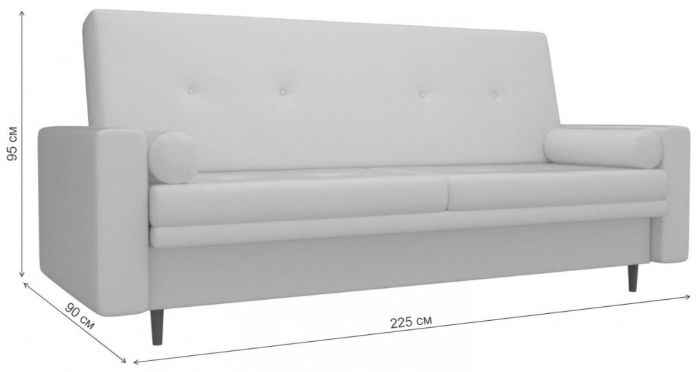 Диван прямой книжка Белфаст эко кожа белый