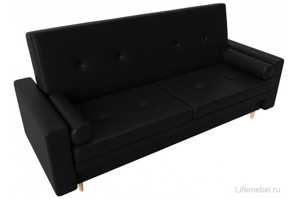 Диван прямой книжка Белфаст эко кожа черный